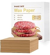 SMARTAKE 6 x 6 Inches Wax Paper, 1000 Pcs Non-Stick Hamburger Patty Paper, Square Sandwich Separa...