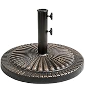 Helios&Hestia 40 lb Heavy Duty Round Resin Patio Umbrella Base Stand Weight for Outdoor Market Ta...