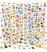 36 Sheets Animal Stickers for Kids - 900+ 3D Puffy Stickers Jungle & Farm Theme | Lion, Panda, El...
