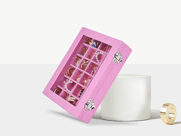 24 grid full velvet jewelry box