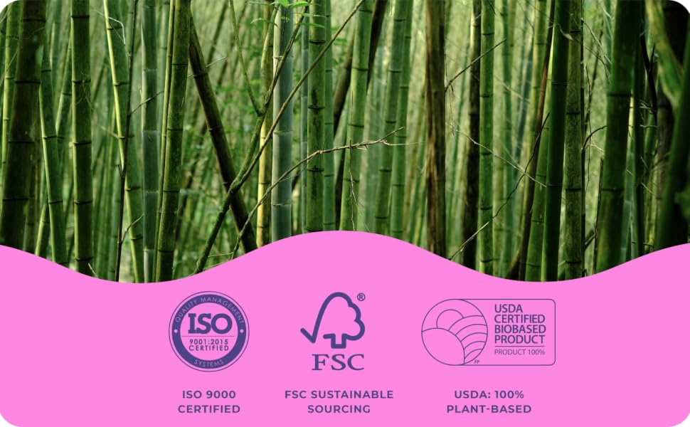 Bim Bam Boo is ISO 9000 certified, FSC certified, and USDA 100% plant-based product
