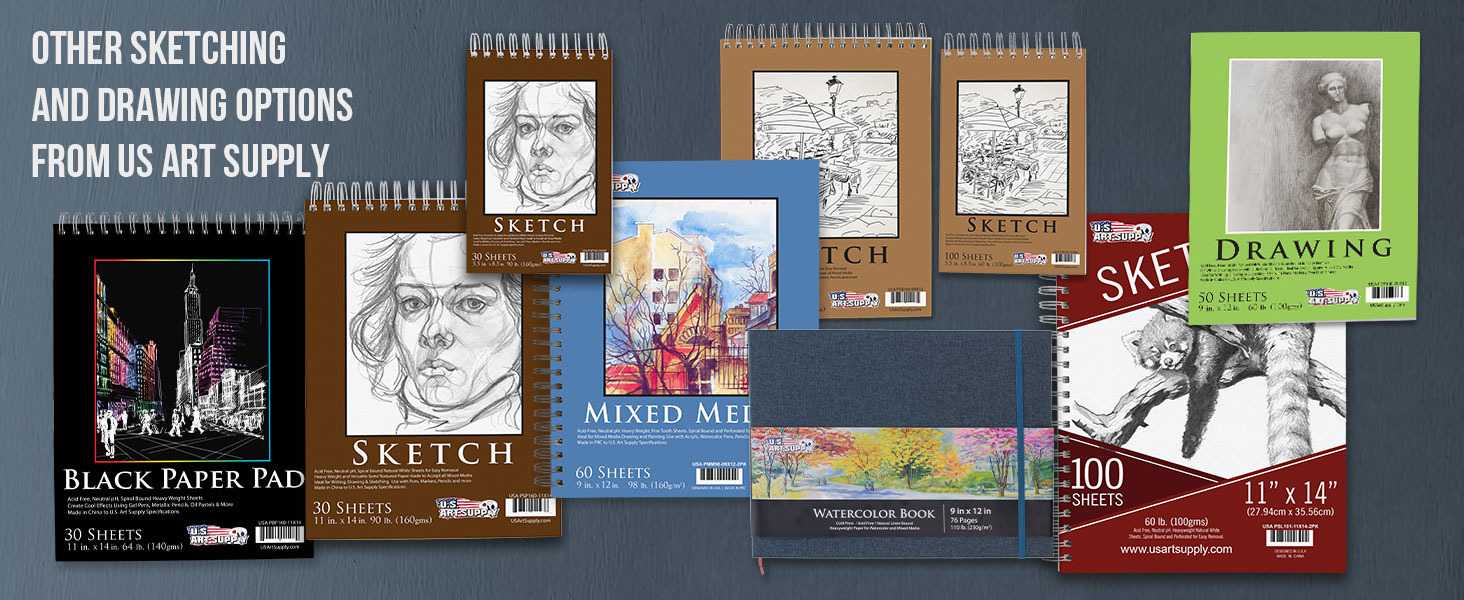 travel portable compact gift quality artwork portfolio drafting notebook spiral thick sheets