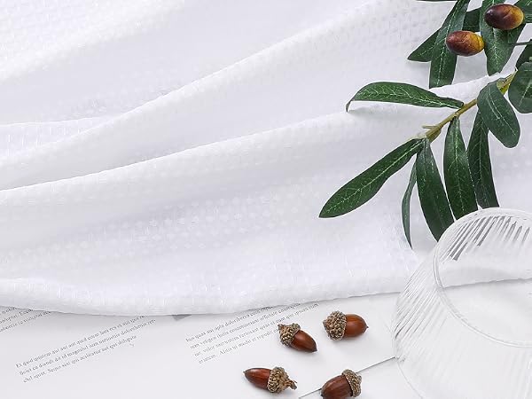 white waffle shower curtain