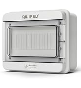 QILIPSU 9 Way DIN Rail Circuit Breaker Box UL94-V0 PC/ABS IP65 Waterproof Distribution Enclosure ...