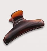 Parcelona French Flat Salon Style Medium 3 1/4 Inch Covered Spring Tortoise Jaw Hair Claw Clip Cl...
