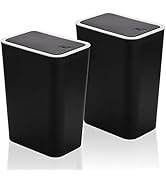 Fasmov Trash Can, 2 Pack 7.5 Liter / 2 Gallon Plastic Garbage Container Bin with Press Top Lid, G...