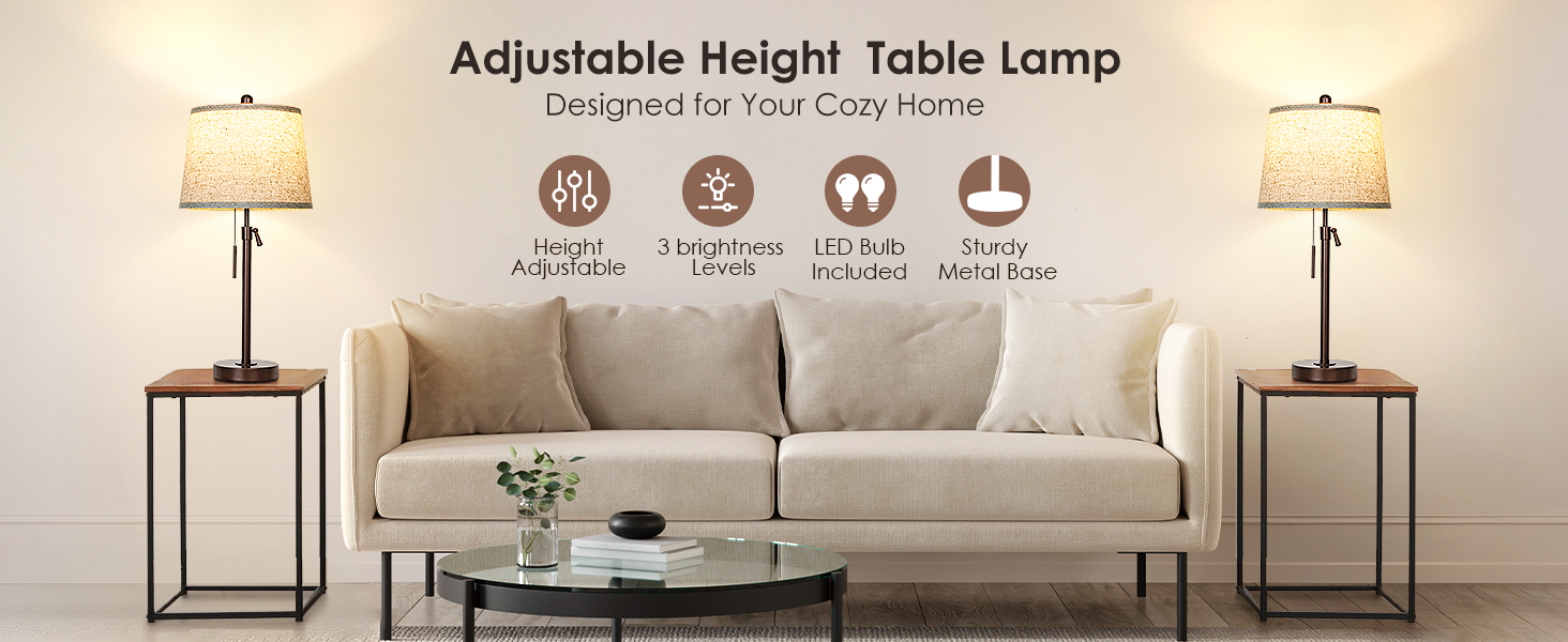 Adjustable Height Table Lamp