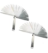 2PCS Feeler Gauges Stainless Steel Thickness Gauge 32 Blades 0.001-0.04" | (0.03-1.00mm)Dual Mark...