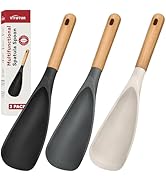 3 PACK, Multifunction Silicone Cooking Spoon Spatula for Nonstick Cookware, Heat Resistant BPA-Fr...