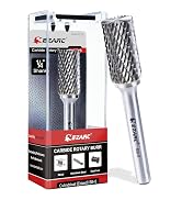 EZARC Tungsten Carbide Rotary Burr Bit, SB-5 Double Cut Carbide Burr 1/4" Shank Die Grinder Cutti...