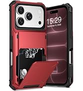 for iPhone 18 Pro Case with Card Holder 17 Pro Wallet Case for Men Women | Flip Cover Dual Layer ...