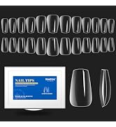 Beetles Gel Nail Tips-504Pcs 12 Sizes Soft Nail Extension Set Pre-Shape Clear Short Coffin Nail T...