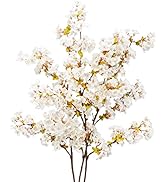 Uieke Silk Cherry Blossom Branches, 39.3in Artificial Cherry Blossom Tree Stems, Fake Plum Blosso...