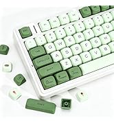 YMKPVR KBDiy Matcha Keycaps Set, 143 Keys Dye-Sublimation PBT Keycaps, KOA Profile Green Cute Cus...