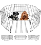 FDW 24 Inch Dog Pen 8 Panel Dog Playpen Indoor Outdoor Metal Puppy Pet Fence Portable Folding Ani...