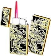 Torch Lighter, Jet Red Flame Lighter Butane Refillable with Visible Window, Cool Adjustable Drago...