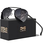 Luenx Aviator Polarized Sunglasses Men Women Classic UV400 Driving | Large Head Fit,Lightweight,M...