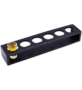 HOBBIESAY 6 Holes Shot Glass Holder 1.63 Inch Hole Bamboo Shots Glass Tray Holder Wine Glasses Cu...