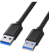 USB 3.0 Male to Male Cable - 5 Feet Double Sided USB Cord Male to Male for Hard Drive Enclosures,...