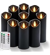 Homemory Black Flameless Candles, Halloween Candles, Battery Operated Candles, LED Pillar Candles...