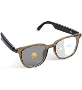 Smart Glasses with Bluetooth, Photochromic Lenses, Open-Ear Speakers Blue Light Glasses, Hands-Fr...