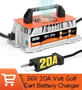 CMTOOL 20 Amp 36 Volt Golf Cart Battery Charger for EZGO & Yamaha & Club Car, IP67 Waterproof, Fu...