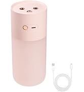 Mini Humidifier,400ml 2 Mist Modes Cold Mist Humidifier with Dual Nozzle & Water Shortage Power-o...