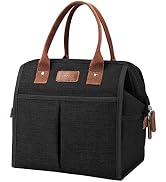 EASYFUN Lunch Bag for Women & Men, Large Adult Insulated Lunch Box Cooler Tote Bags (Black)