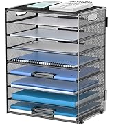 DALTACK 9-Tier Paper Letter Tray Desk Organizer with Handles, Mesh File Holder Organization, Pape...