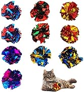 QUVOVID Cat Crinkle Ball Toys 10 Packs for Indoor Cats to Kill Time and Keep Fit, 2.3 Inch Colorf...
