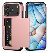 Nvollnoe Compatible with iPhone 17 Pro Case with Card Holder Dual Layer Heavy Duty Protective Sho...