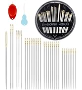 FIVEIZERO 30-Count Premium Hand Sewing Needles, 6 Sizes Embroidery Needles Kit with Threaders for...