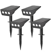 LUMLLSAJI Solar Spot Lights Outdoor, 4 Pack Solar Landscape Spotlights 3 Lighting Modes IP65 Wate...