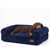 FUKUMARU Dog Couch Bed, Corduroy Cozy Cat Bed for Indoor Cats with Washable Cover, 28in Waterproo...