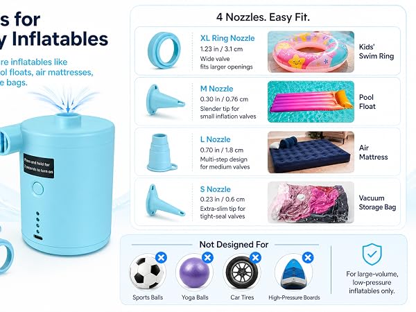 rechargeable cordless air mattress pump
