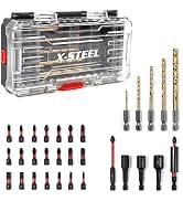 X-STEEL 32PCS Impact Bits Set - S2 Steel, Durable & Versatile Screwdriver Bit Sets with Extension...