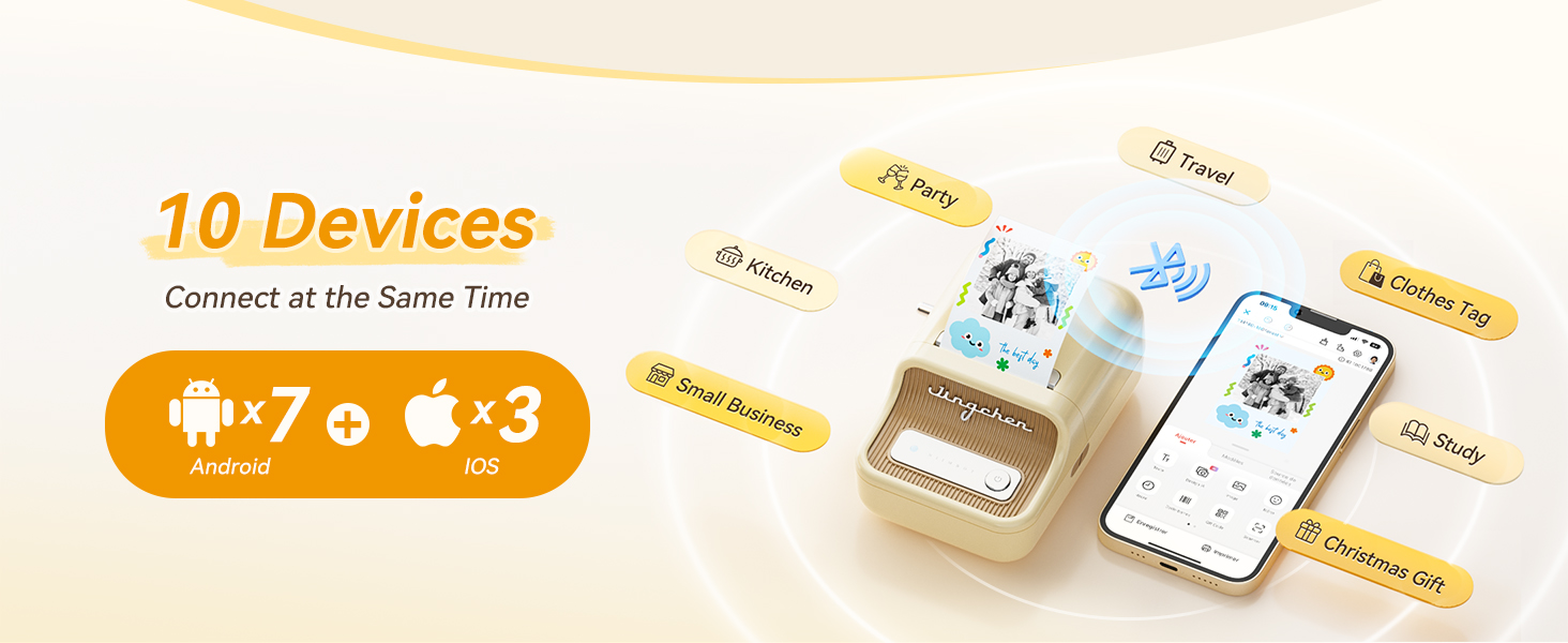 NIIMBOT B21 Pro for 10 devices connect at the same time via bluetooth