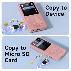 Kids MP3 Player with Bluetooth Auto Reconnect FM Radio Voice Recorder Gift Music Player Aux 3.5mm