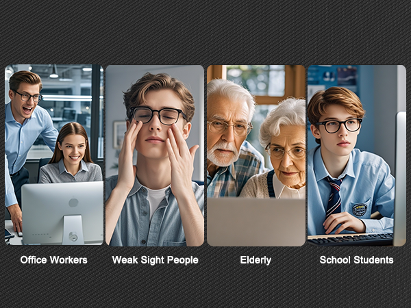 Large Print Backlit Keyboard, Quiet Wired USB Lighted Computer Keyboards with 7-Color Backlit