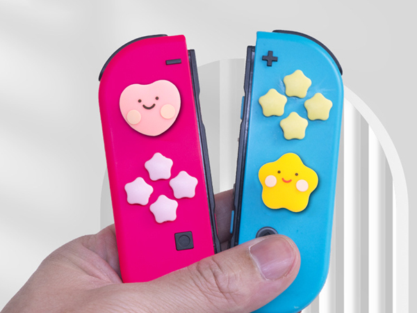 switch dpad thumb grips caps heart star button covers for kirby fans