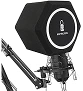 Marisflo Microphone Isolation Shield With Upgraded Pop Filter and Acoustic Soundproofing Foam, Gr...