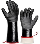 TempPro 932°F Heat Resistant BBQ Gloves, 14" Waterproof Oven & Grill Gloves, Oil & Slip-Resistant...