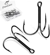 FishTrip 25/10/90/200pcs Fishing Treble Hooks, High Carbon Steel Triple Fishing Hooks with Ultra ...