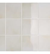 CRE8TIVE 4 Sheets Cream Beige Peel and Stick Tile Backsplash, Square Tiles Stick on Backsplash fo...