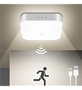 WhitePoplar Upgrade Rechargeable Motion Sensor Closet Light, Rechargeable Battery Operated Ceilin...