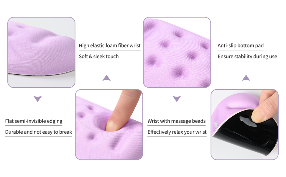 Univo Colors Superfine Fiber Soft Memory Foam Ergonomic Wrist Rest for Mouse