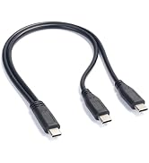 Halokny USB C Y Splitter Charge Cable, 1 Feet USB Type C Male to 2 Dual USB Type C Male Y Splitte...