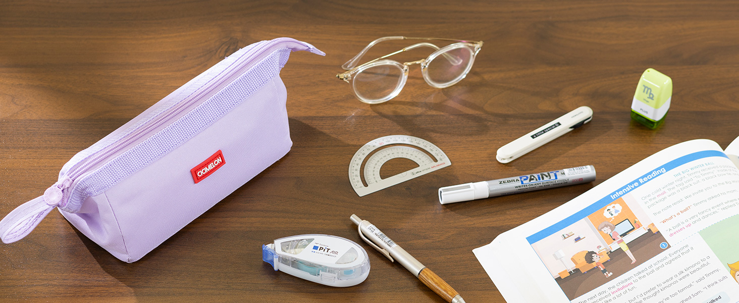 wide open pencil case bag