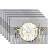 Aofmee Placemats, Place Mats Set of 6, Heat Resistant Table Placemats, Washable PVC Table Mats, W...