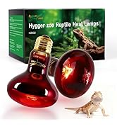 Reptile Heat Lamp Bulbs, 2 Pack 100W Red Night Light Turtle Basking Bulb Bearded Dragon Tank Acce...